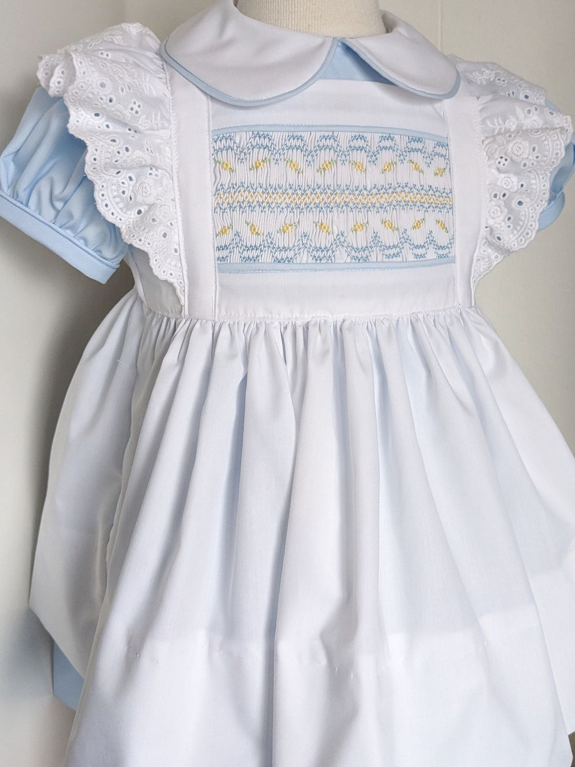 Baby Clothing Dresser - 0-12Y babymeisje witte gesmokte jurk voor