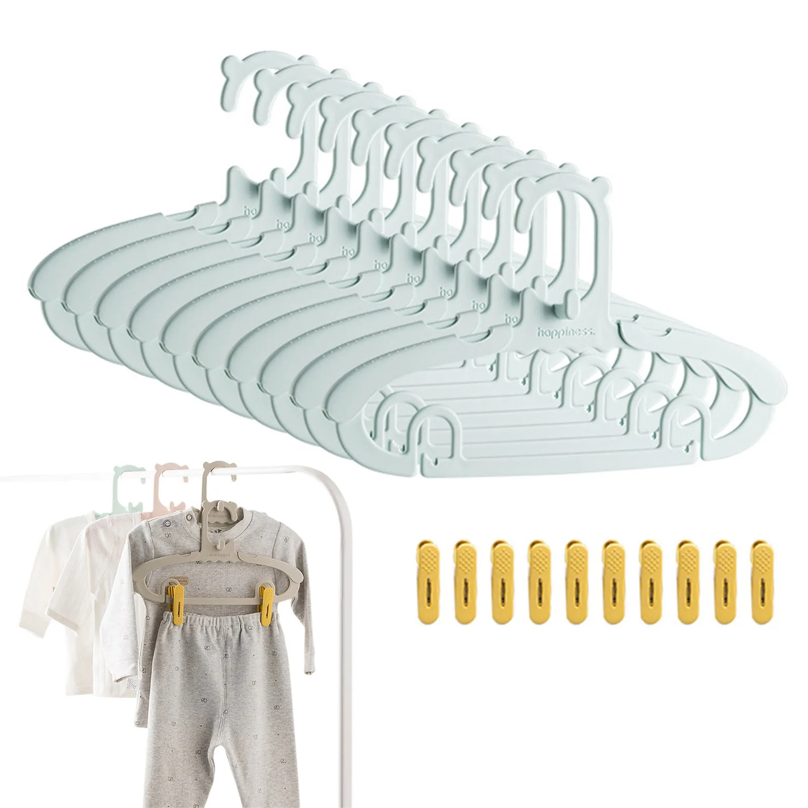 Baby Clothing Hanging Rack - Verstelbare kinderkledinghangerrekken, draagbare displayhangers, plastic kinderjasjeshanger,