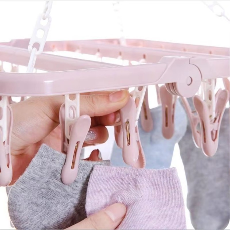 1 Stuks 32 Clips Opvouwbare Kl - Baby Clothing Hanging Rack recensie en prijs