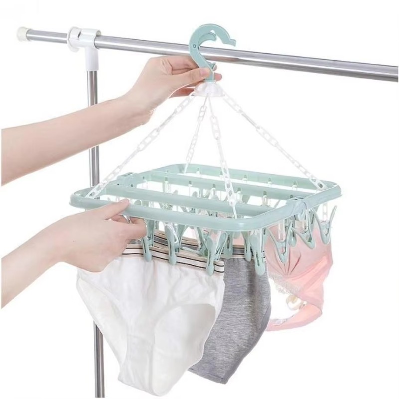 1 Stuks 32 Clips Opvouwbare Kl - Baby Clothing Hanging Rack recensie en prijs